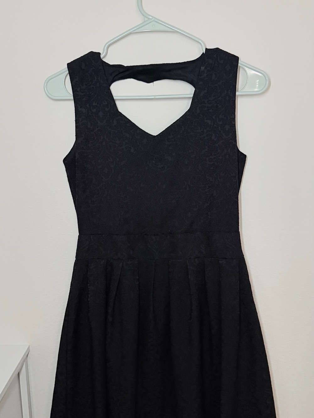 Black Textured Fit-and-Flare Dress